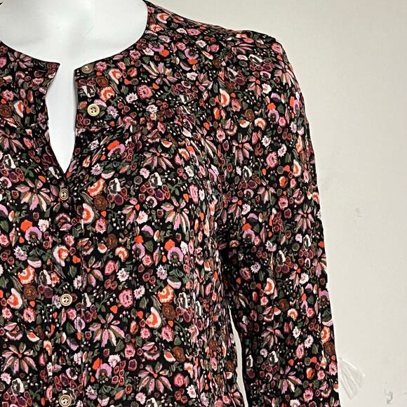 Maeve Anthropologie Womens Ditsy Floral Long Sleeve Button Down Blouse Small - Picture 5 of 12
